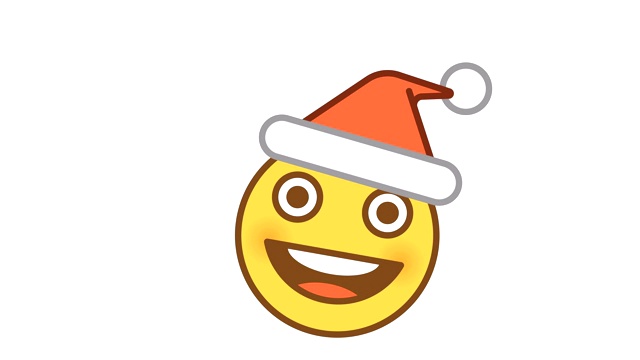 圣诞老人帽子里的表情。动画表情符号。阿尔法通道视频素材