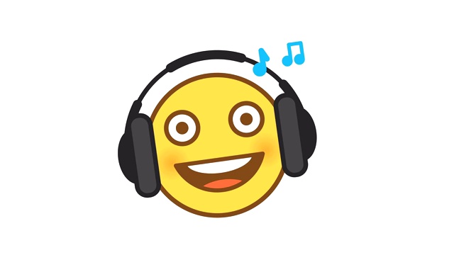 Emoticon听音乐耳机选择5。动画表情符号。阿尔法通道视频素材