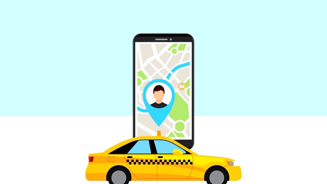 智能手机与出租车服务应用视频视频素材