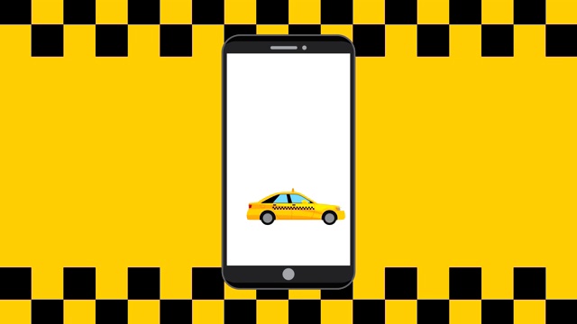 智能手机与出租车服务应用视频视频素材