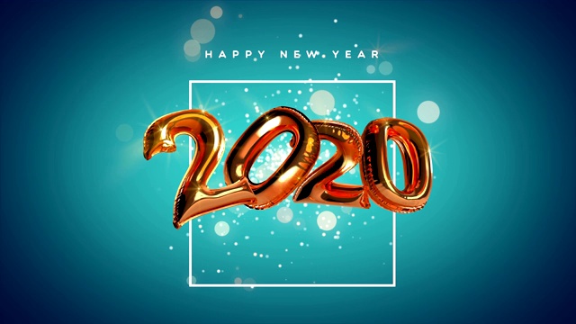 2020年新年铜箔气球动画卡视频下载
