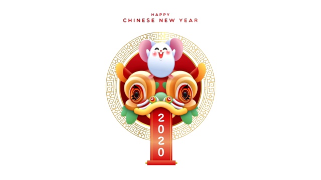 2020年中国新年可爱的鼠龙动画视频下载