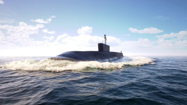 漂浮在海洋中的原子潜艇视频下载