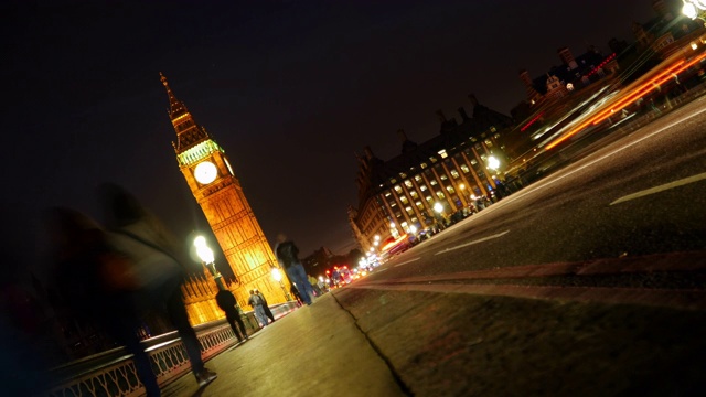 伦敦威斯敏斯特桥和大本钟之夜视频素材