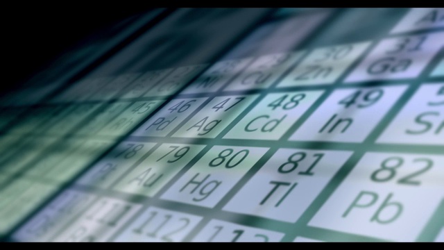 元素周期表通过相机在电影气氛- V3视频下载