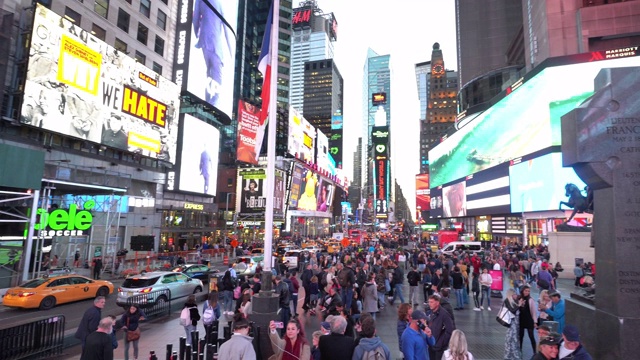 美国纽约曼哈顿时代广场视频下载