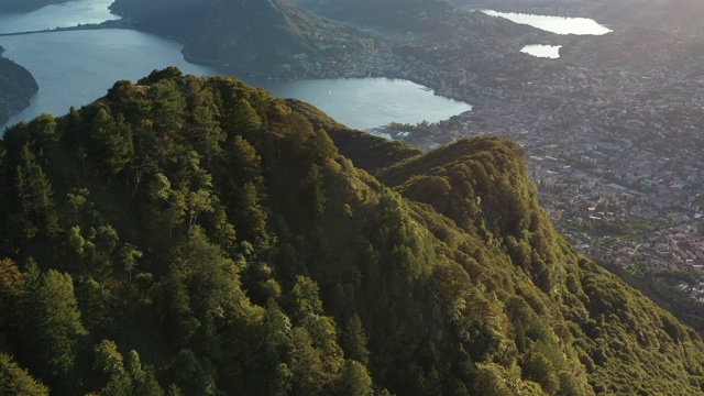 无人机拍摄的瑞士卢加诺地区视频素材