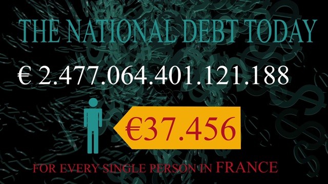 法国国家债务实时时钟计数器视频素材