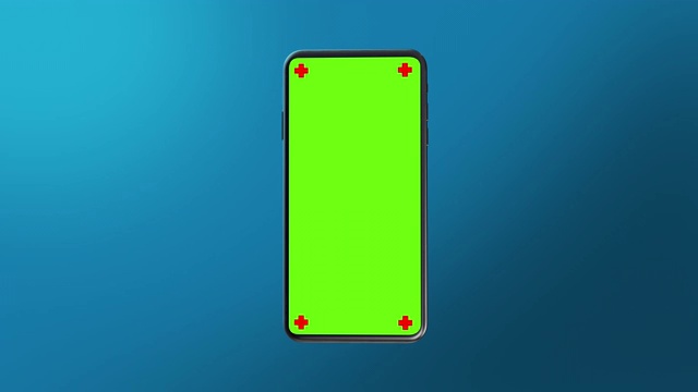 动画手机绿色屏幕上放蓝色背景视频素材