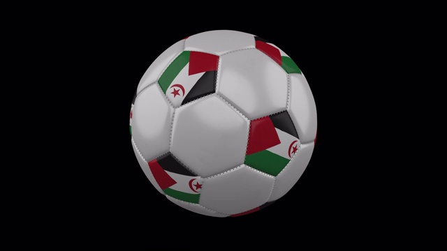 西撒哈拉旗帜球旋转透明，阿尔法通道循环视频素材