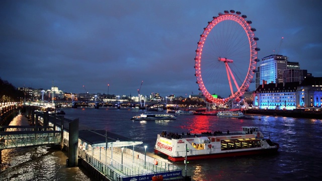 可口可乐伦敦眼之夜，英国伦敦，英国，欧洲视频下载
