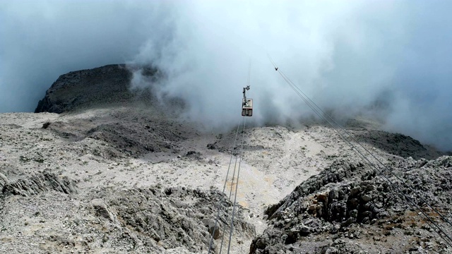 “奥林匹斯Teleferik”缆车在塔塔利山坡上行驶。克姆,土耳其。视频下载