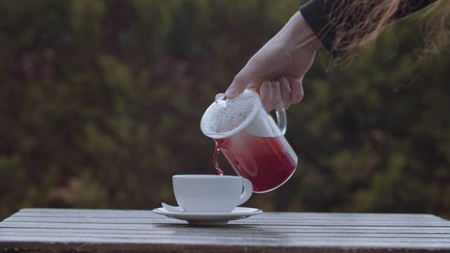 法式压滤冬茶视频素材