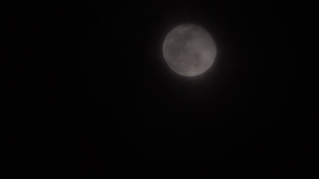 夜空中满月，乌云密布视频素材
