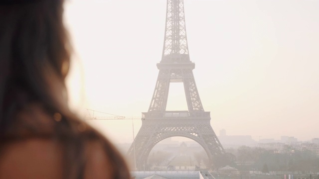 幸福,埃菲尔铁塔,巴黎,步行视频素材