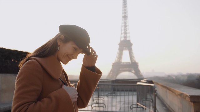 幸福,埃菲尔铁塔,巴黎,步行视频素材