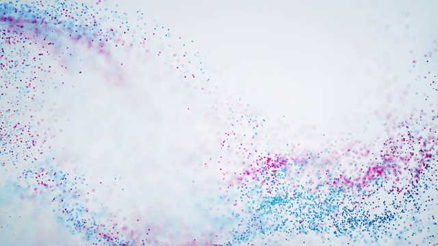 4k抽象粒子波背景-多色，创意-美丽的彩色粉环视频下载