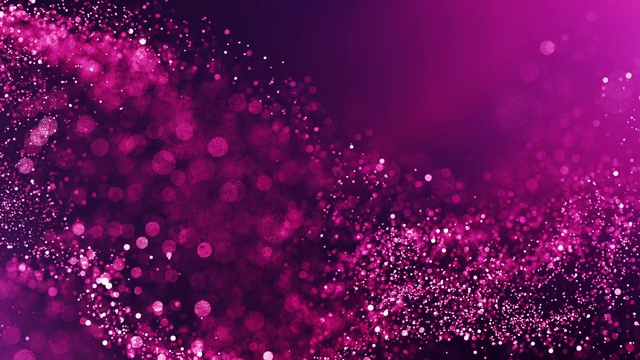 4k抽象粒子波Bokeh背景-紫色，粉红色-美丽的闪光环视频下载