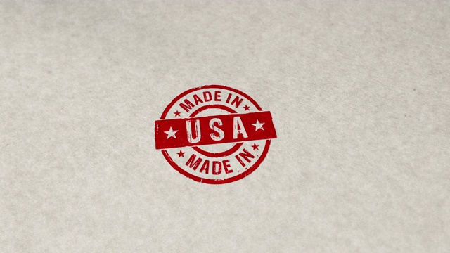 美国制造的邮票和回路印花动画视频素材