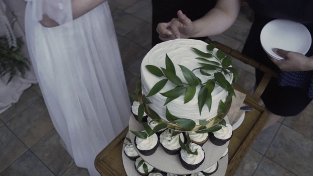 婚礼上的婚礼蛋糕视频素材