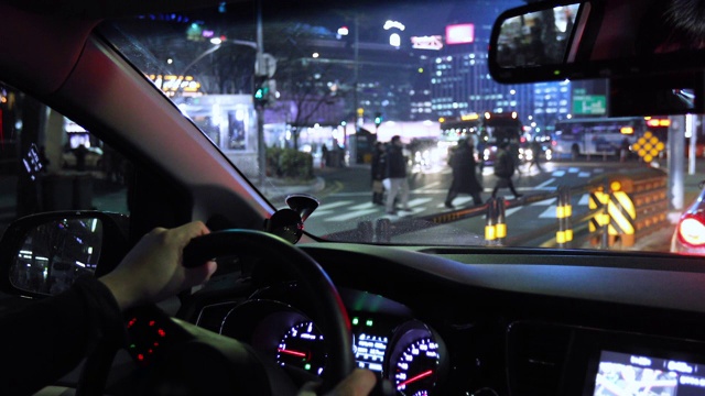 韩国首尔市区的夜景视频素材