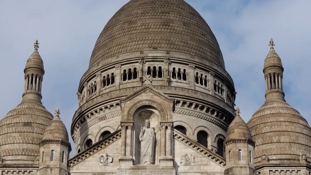 圣心大教堂，蒙特马特山，巴黎，法国视频素材
