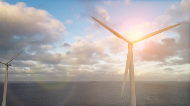 海上风力涡轮机2020.01视频素材