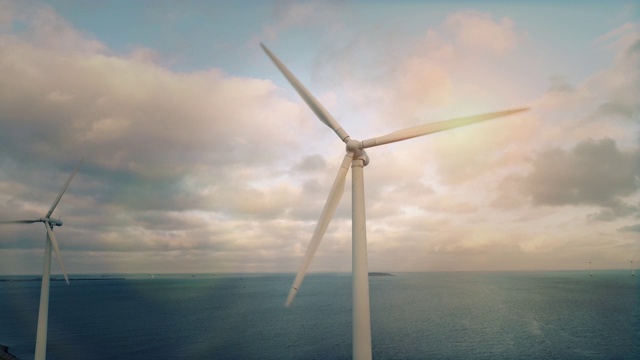 海上风力涡轮机视频素材