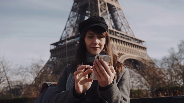 幸福,埃菲尔铁塔,录像机,巴黎视频素材
