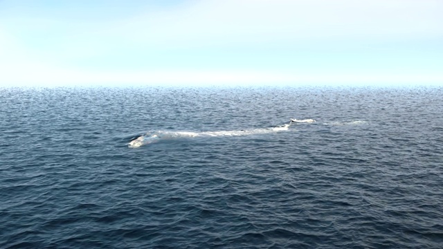 一艘核动力军用潜艇从海洋深处浮出水面。视频下载