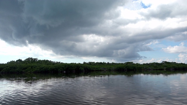 在墨西哥科苏梅尔沼泽的水上航行视角视频素材