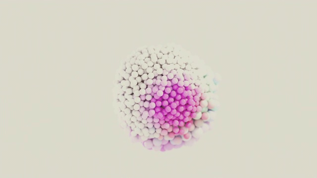 抽象几何背景多球体粒子三维渲染视频素材