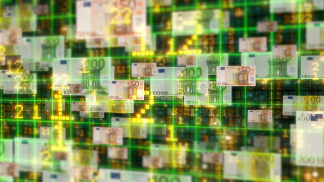 数字欧盟货币转移视频素材