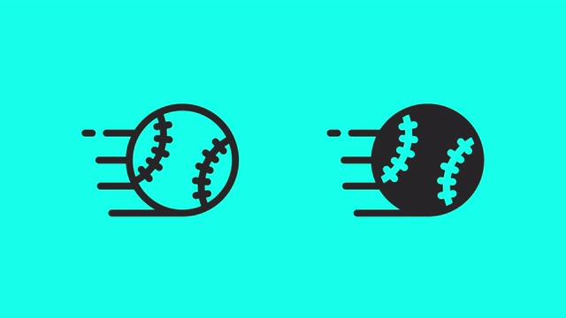 棒球图标-矢量动画视频素材