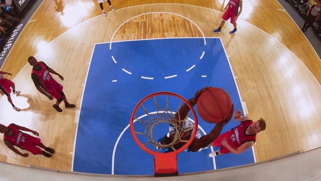 篮球篮筐和球员投篮得分视频下载