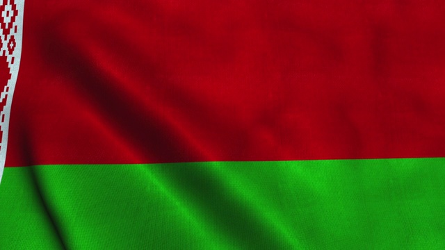白俄罗斯国旗在风中飘扬。白俄罗斯国旗共和国视频下载