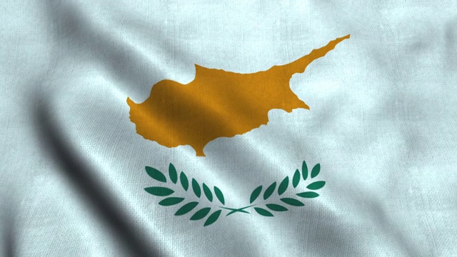 塞浦路斯国旗在风中飘扬。塞浦路斯国旗共和国视频素材