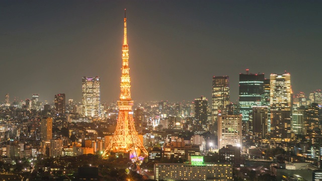 东京塔的日落视频素材