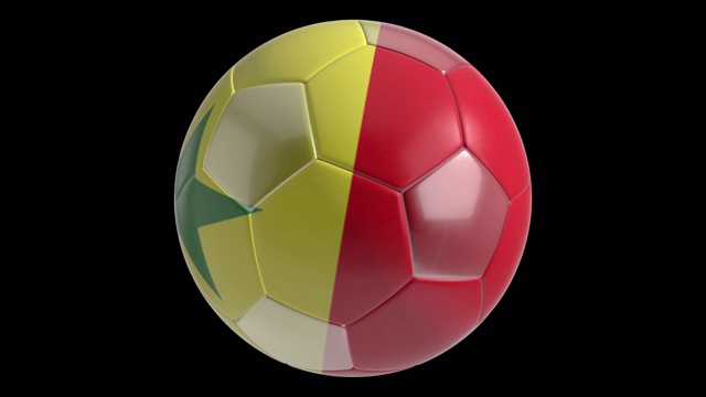 足球与塞内加尔国旗旋转视频素材