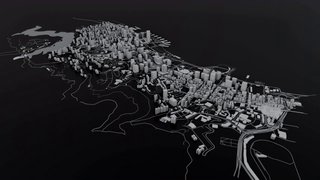 构建一个抽象的白色3D城市视频下载