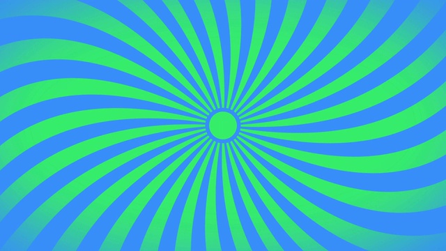 无缝旋涡径向涡背景，绿色和蓝色条纹是旋涡，4K视频。视频下载
