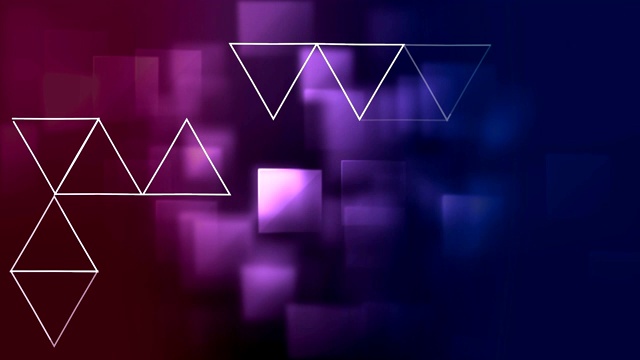 在背景上虚拟介质正方形上形成三角形菱形视频下载
