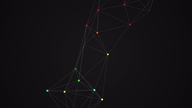 简单的几何循环动画从线和连接彩色点视频素材
