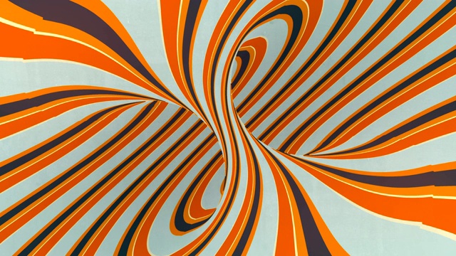 抽象的创造性催眠的彩色螺旋幻想，视错觉背景。3d渲染数字无缝循环动画。4K，超高清分辨率视频下载