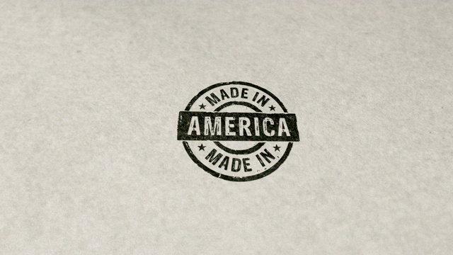 美国制造的邮票和循环印花动画视频素材