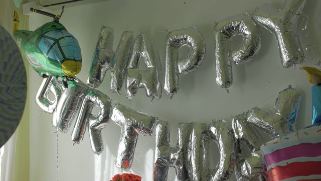 生日快乐气球视频素材