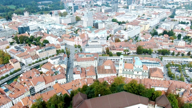卢布尔雅那城堡-斯洛文尼亚航空视频素材