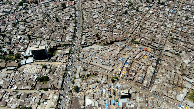 Merkato，贫民窟市场/亚的斯亚贝巴鸟瞰图视频下载