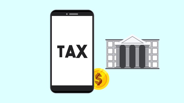 税,建筑外部,付款,智能手机视频素材