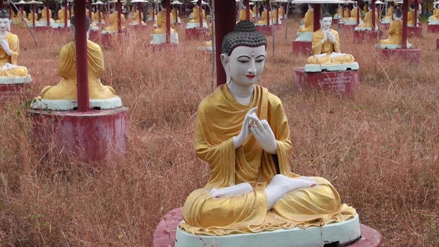 摩诃菩提塔塘佛寺，缅甸视频素材